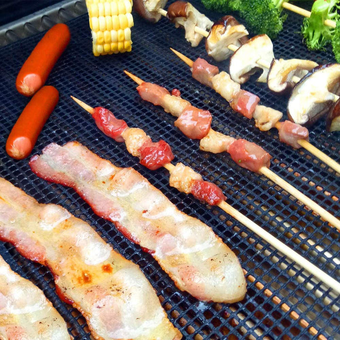 Non-Stick BBQ Grill Mat Teflon Fiberglass Reusable Up to 260°C 2 Sizes 3 / 6 / 10 Pcs