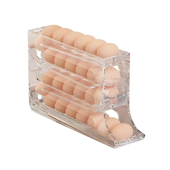 Automatic Scrolling Egg Rack Holder 2-Tier or 4-Tier Space-Saving Egg Storage
