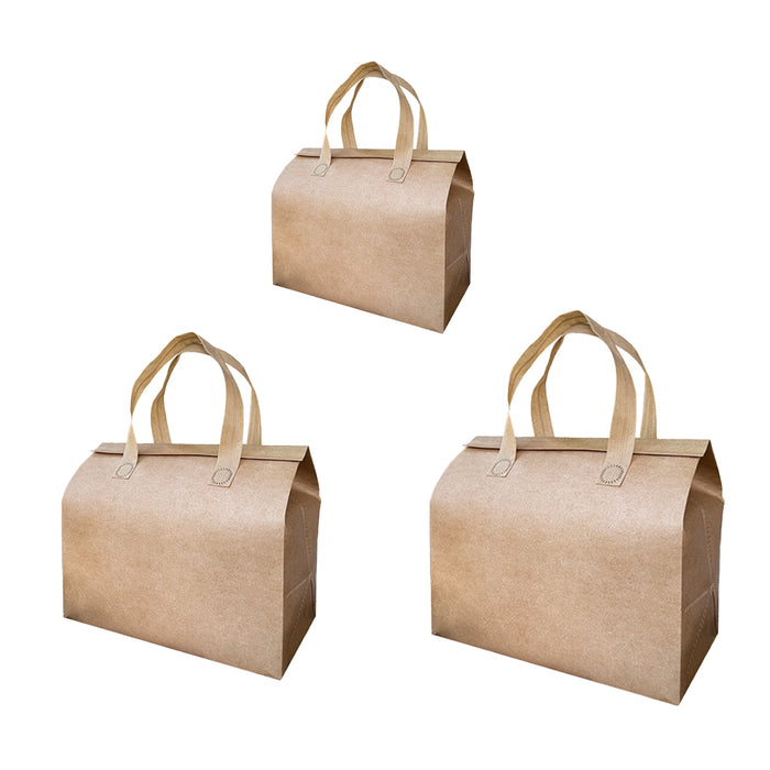 50 Pcs Thermal Insulated Takeaway Bags with Handle for Food Delivery in 3 Sizes