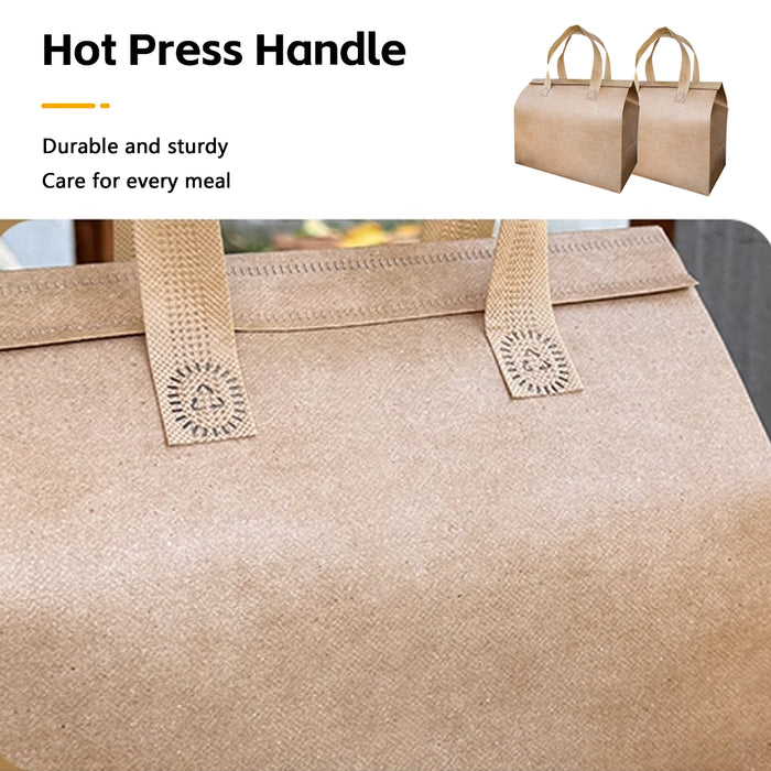 50 Pcs Thermal Insulated Takeaway Bags with Handle for Food Delivery in 3 Sizes