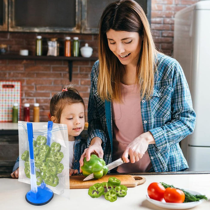 8pcs Adjustable Kitchen Bag Holder Stand Food Storage Organizer