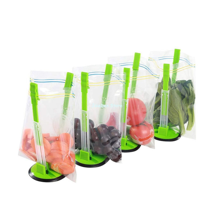 8pcs Adjustable Kitchen Bag Holder Stand Food Storage Organizer