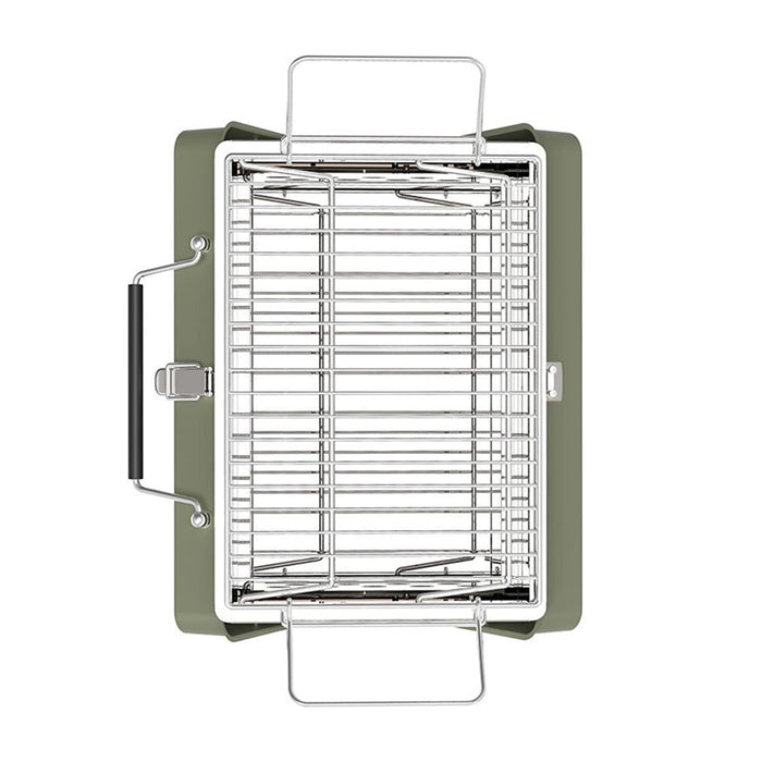 Portable Folding Barbecue Grill Stove Bean Green 30 x 22.5 x 22 cm for 2-4 People
