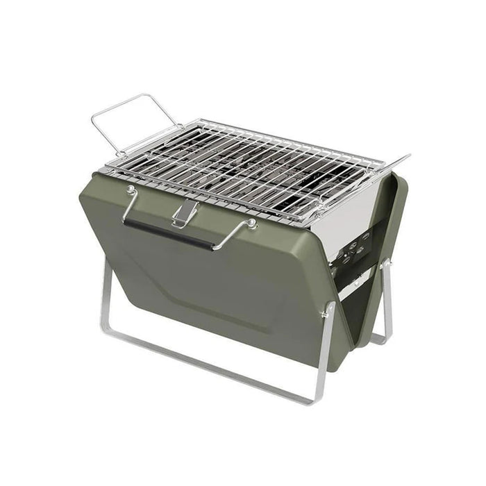 Portable Folding Barbecue Grill Stove Bean Green 30 x 22.5 x 22 cm for 2-4 People