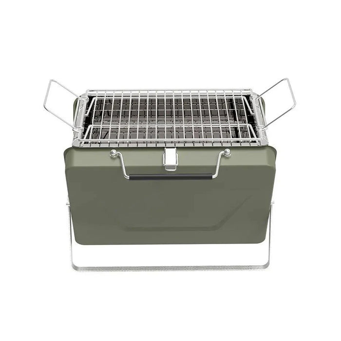 Portable Folding Barbecue Grill Stove Bean Green 30 x 22.5 x 22 cm for 2-4 People