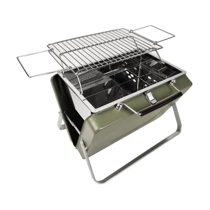 Portable Folding Barbecue Grill Stove Bean Green 30 x 22.5 x 22 cm for 2-4 People