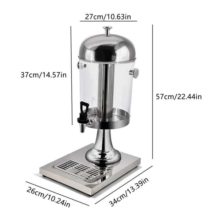 Stainless Steel Juice Dispenser, Silver, 8L