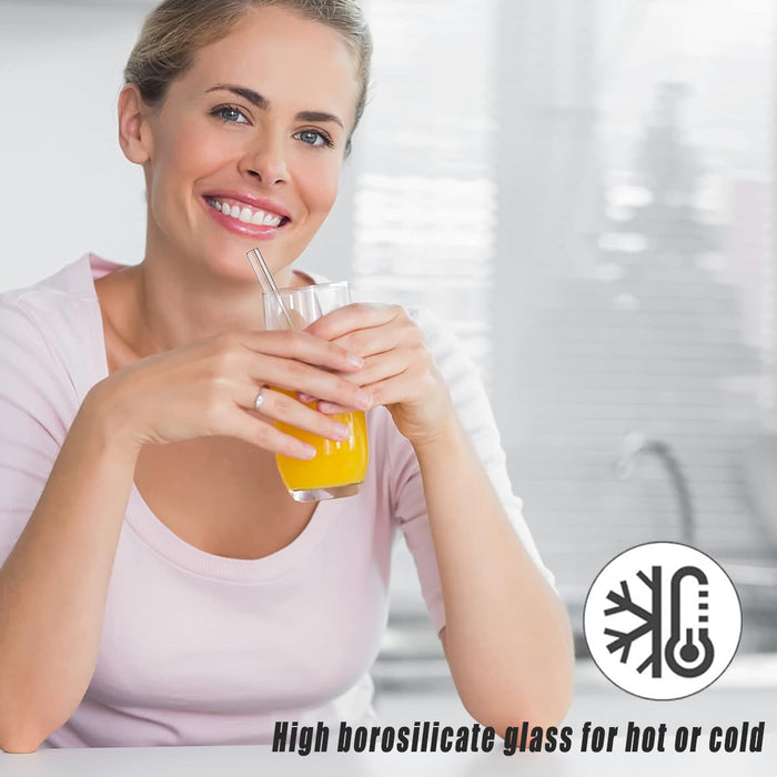 Clear Glass Straws Borosilicate, 20 cm