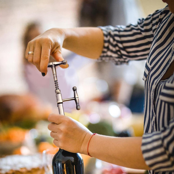 Manual Wine Bottle Opener Aluminium Alloy Ergonomic Handle