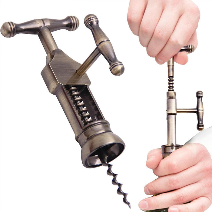 Manual Wine Bottle Opener Aluminium Alloy Ergonomic Handle