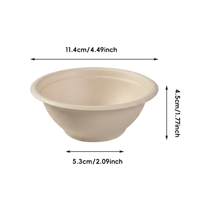 100 Pcs Sugarcane Fibre Paper Bowls Waterproof Oil Proof