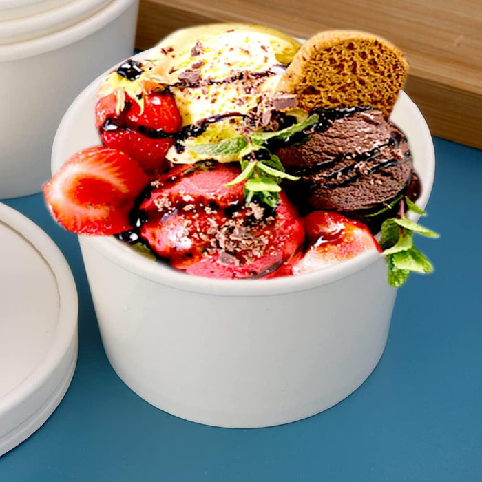 50 Pcs Kraft Paper Bowls 235ml and 350ml Leak-Proof