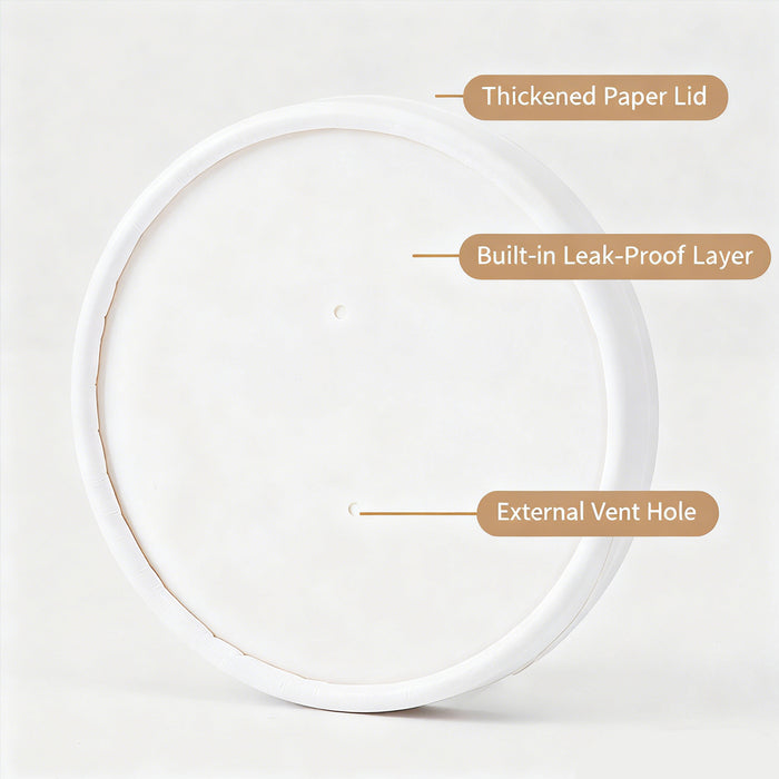 50 Pcs Kraft Paper Bowls 235ml and 350ml Leak-Proof
