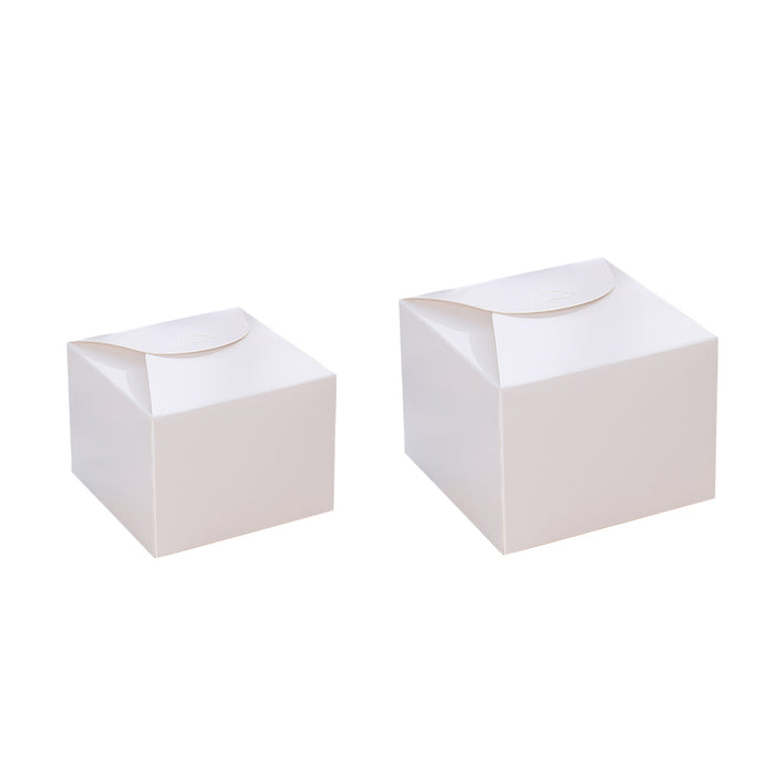 100 Pcs Square Kraft Paper Pastry Box for Cake Dessert 2 Sizes