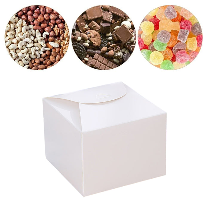 100 Pcs Square Kraft Paper Pastry Box for Cake Dessert 2 Sizes