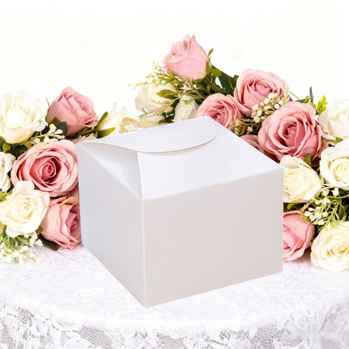 100 Pcs Square Kraft Paper Pastry Box for Cake Dessert 2 Sizes