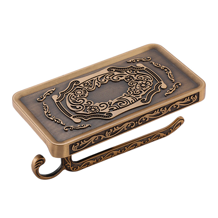 Aluminum Wall Mounted Toilet Paper Holder with Phone Shelf