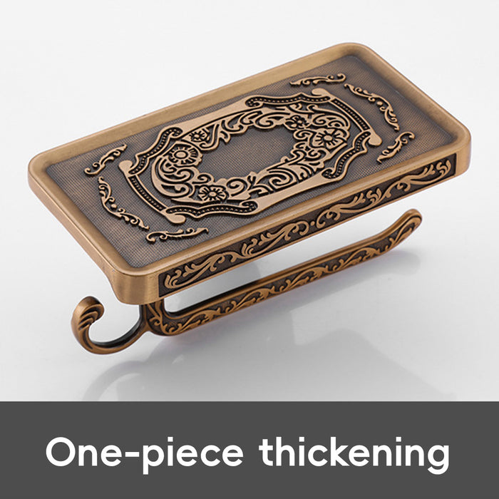 Aluminum Wall Mounted Toilet Paper Holder with Phone Shelf