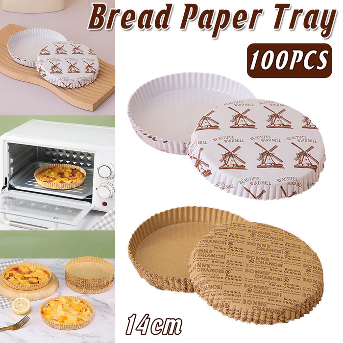 100PCS Non-Stick Oil-Proof Baking Paper Trays High Temperature Resistant