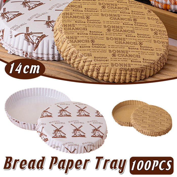 100PCS Non-Stick Oil-Proof Baking Paper Trays High Temperature Resistant