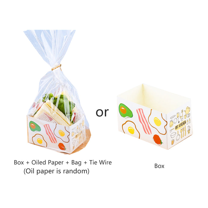 100PCS Sandwich Packaging Boxes – Food-Grade Paper Takeaway Containers