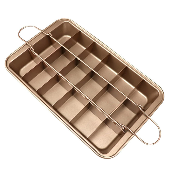 Non Stick Square Baking Pan with Divider Golden Carbon Steel