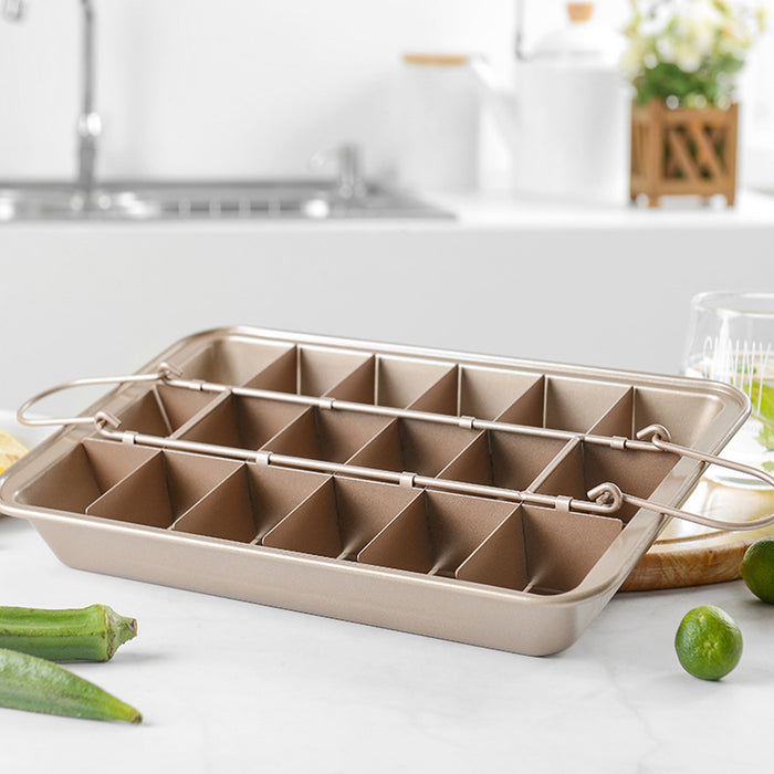 Non Stick Square Baking Pan with Divider Golden Carbon Steel