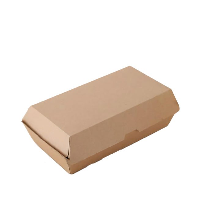 Kraft Paper Hot Dog Boxes - Corrugated Brown Takeaway Food Packaging