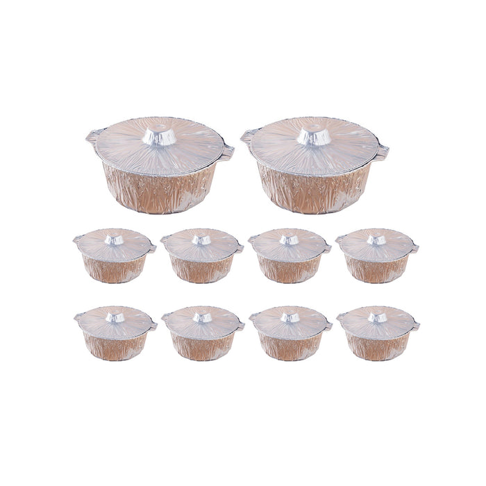 10Pcs Heavy Duty Aluminum Foil Pots for Hotpot Camping Outdoor Cooking