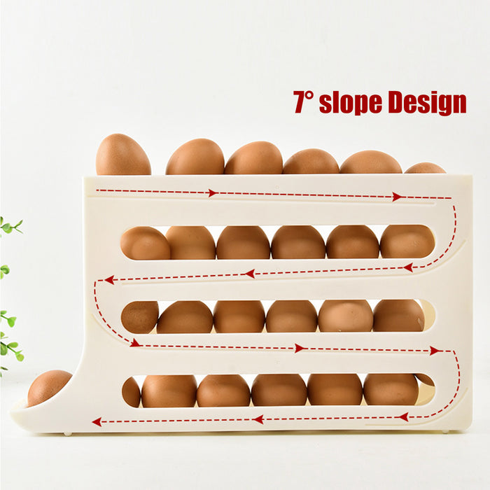 Automatic Scrolling Egg Rack Holder 2-Tier or 4-Tier Space-Saving Egg Storage