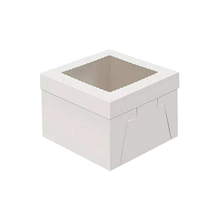 10 Pcs Window Cake Gift Boxes White Card with Transparent Lid for Bakery