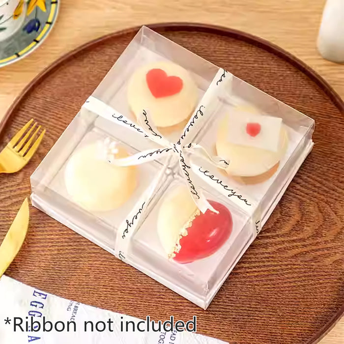 20 Pcs Transparent Dessert Packing Boxes with Clear Lid for Donuts and Pastries