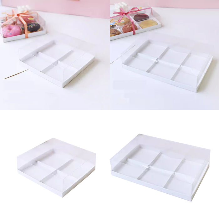 20 Pcs Transparent Dessert Packing Boxes with Clear Lid for Donuts and Pastries