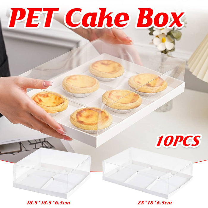 Disposable PET Transparent Egg Tart Baking Box in 2 Sizes