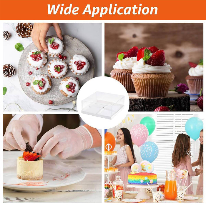 Disposable PET Transparent Egg Tart Baking Box in 2 Sizes
