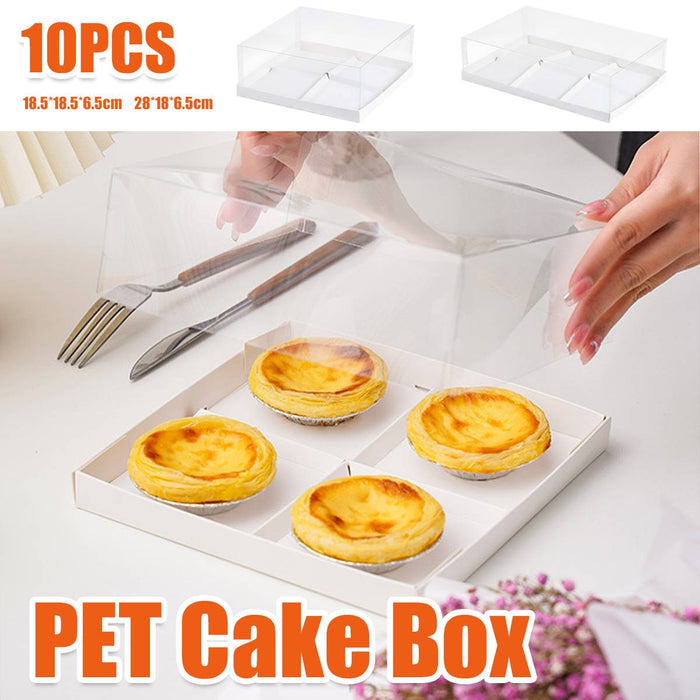 Disposable PET Transparent Egg Tart Baking Box in 2 Sizes