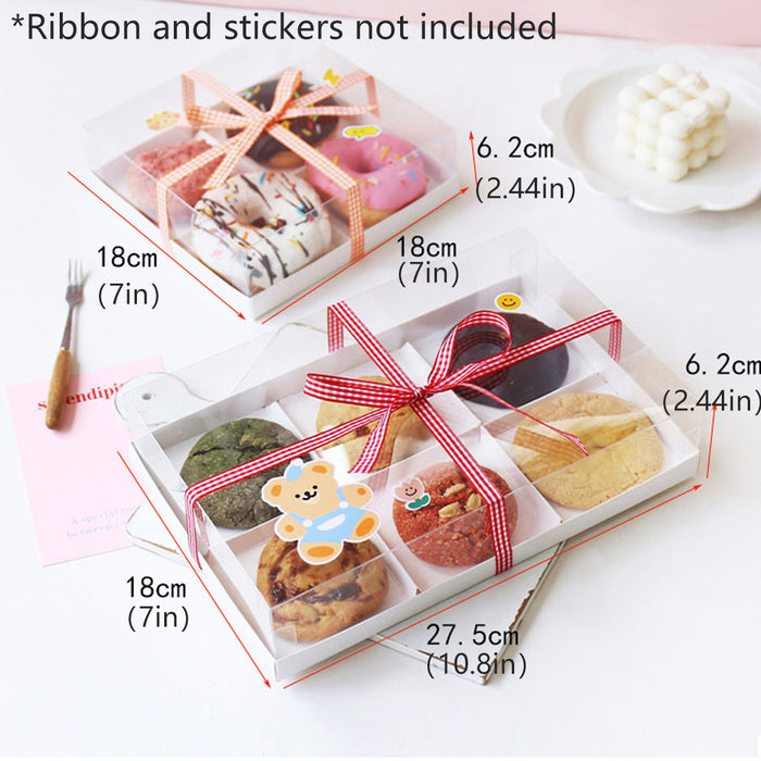 20 Pcs Transparent Dessert Packing Boxes with Clear Lid for Donuts and Pastries