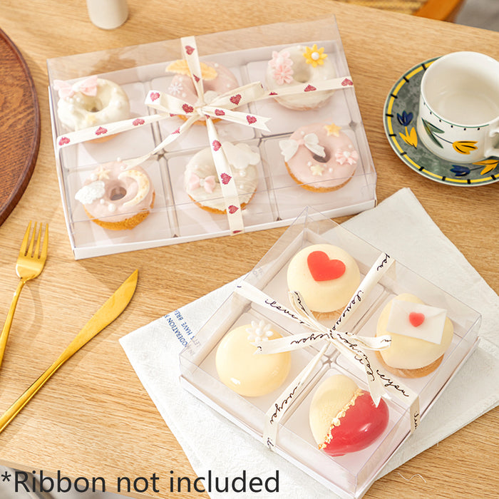 20 Pcs Transparent Dessert Packing Boxes with Clear Lid for Donuts and Pastries