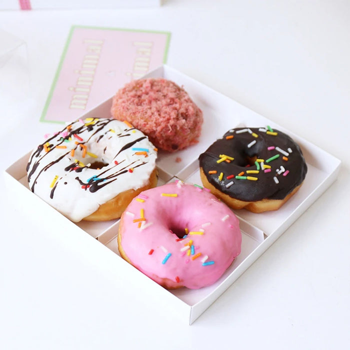 20 Pcs Transparent Dessert Packing Boxes with Clear Lid for Donuts and Pastries