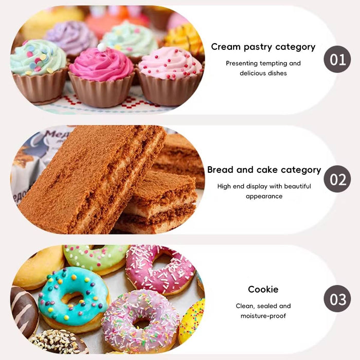100 Pcs Four-Grid Pastry Box for Moon Cake Puff and Souffle 2 Colors