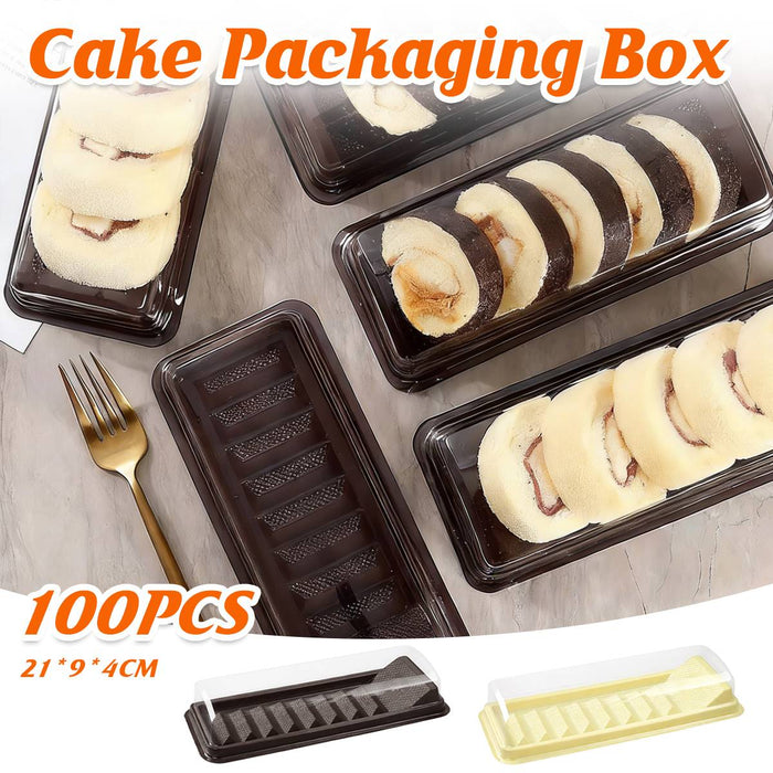 100 Pcs Four-Grid Pastry Box for Moon Cake Puff and Souffle 2 Colors