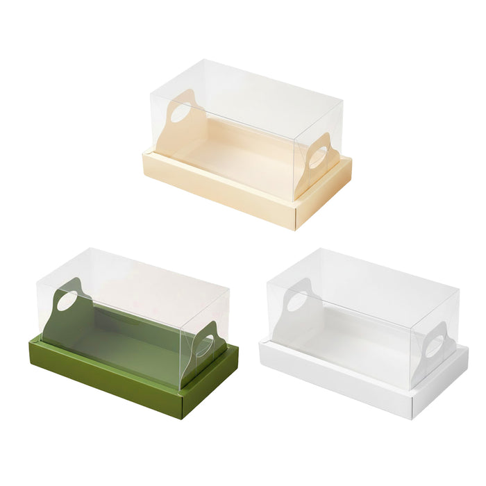 10 Pcs Clear Cake Box with Insert Tray for Cupcake and Pastry Display in 3 Colors