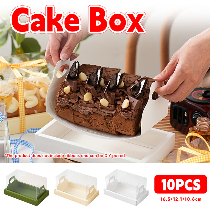 10 Pcs Clear Cake Box with Insert Tray for Cupcake and Pastry Display in 3 Colors