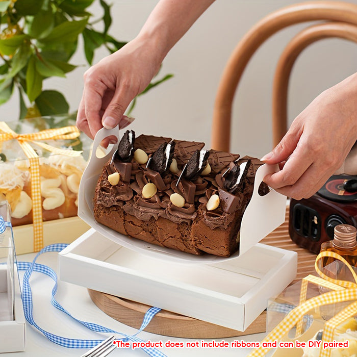 10 Pcs Clear Cake Box with Insert Tray for Cupcake and Pastry Display in 3 Colors
