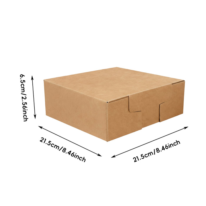 20 Pcs Food-Grade Kraft Paper Takeaway Boxes Disposable Catering Containers