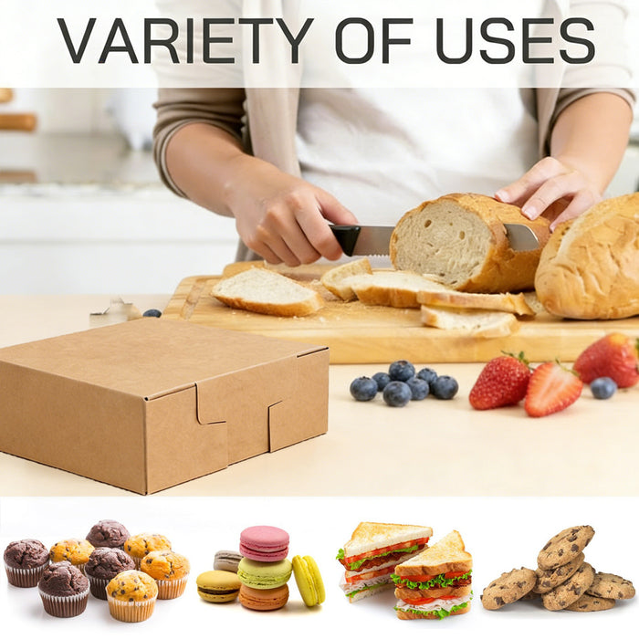 20 Pcs Food-Grade Kraft Paper Takeaway Boxes Disposable Catering Containers