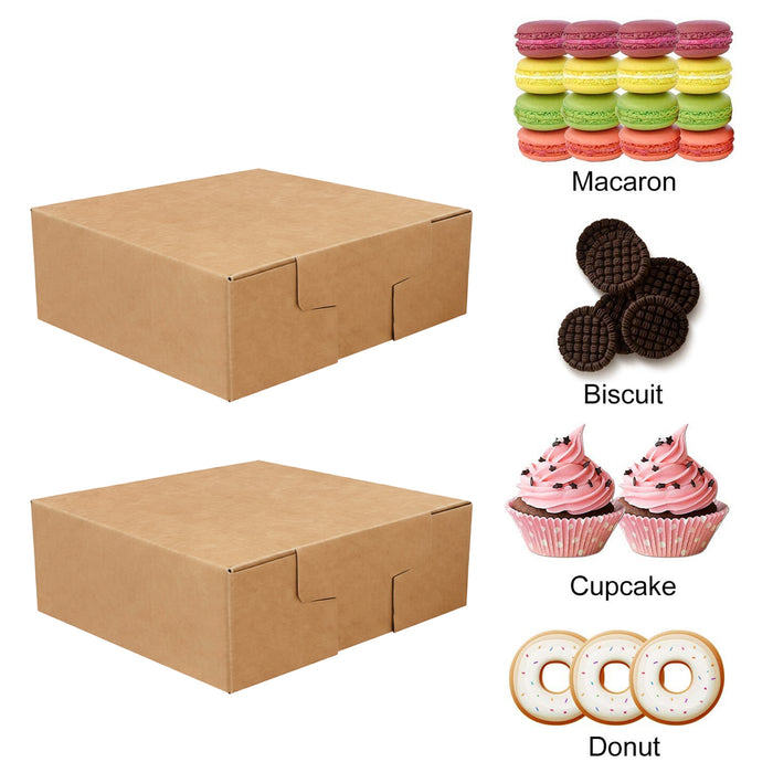 20 Pcs Food-Grade Kraft Paper Takeaway Boxes Disposable Catering Containers