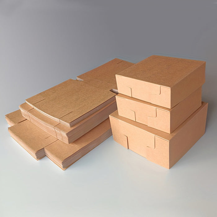 20 Pcs Food-Grade Kraft Paper Takeaway Boxes Disposable Catering Containers