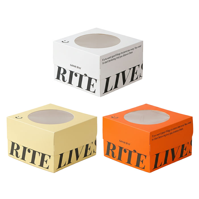 10 Pcs Clear Window Cake Dessert Takeaway Boxes Stackable in 3 Colors