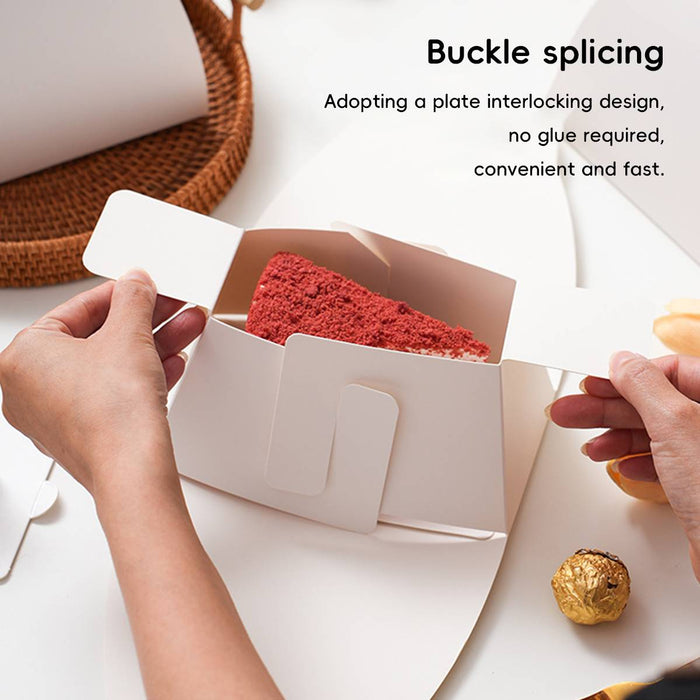 Reusable Cake Slice Container with Handle for Tiramisu Mousse and Pastry